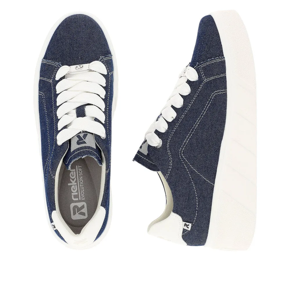 Rieker Evolution W0501-14 Ozean Denim Flatform Trainers