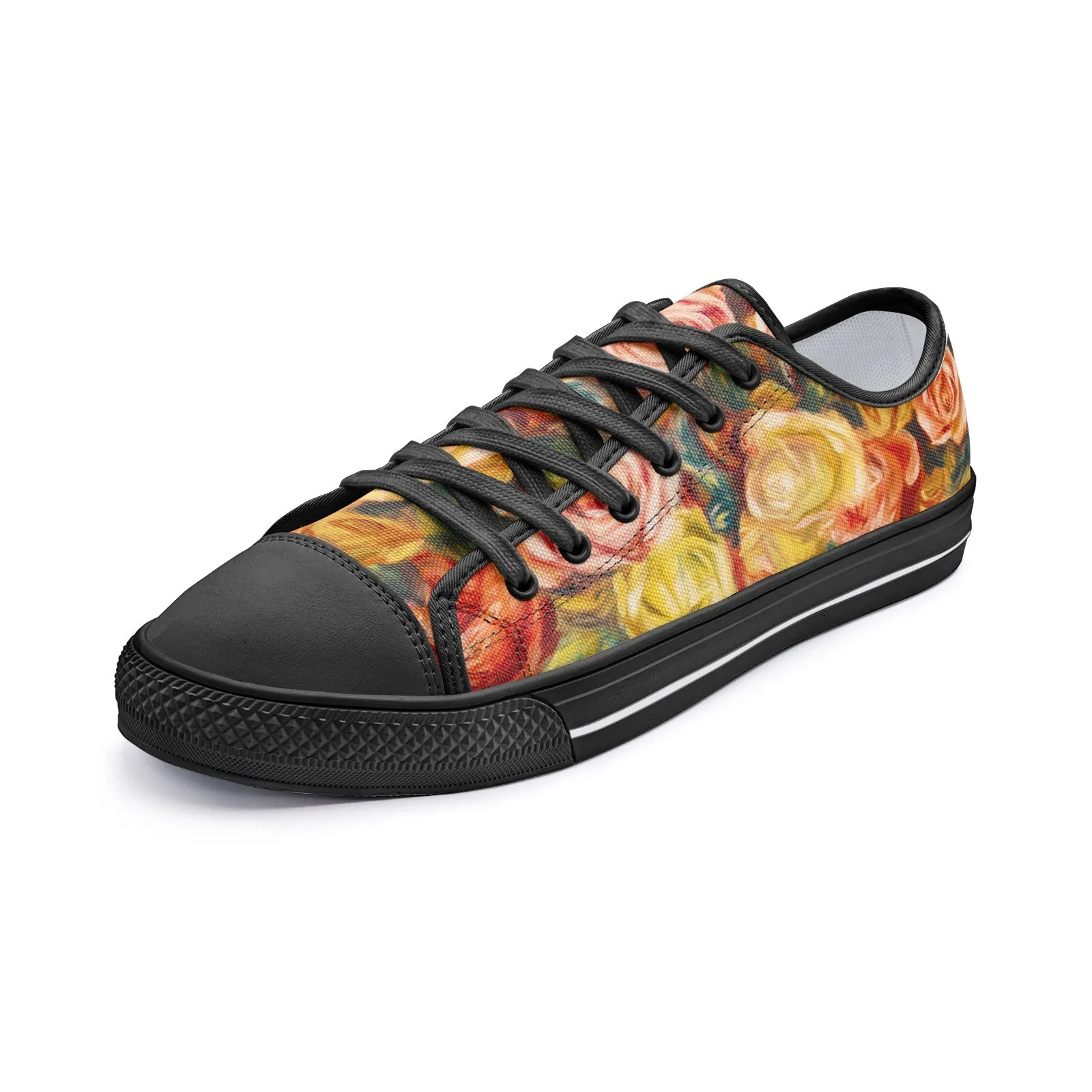 Roses by Pierre Renoir Unisex Low Top Canvas Shoes