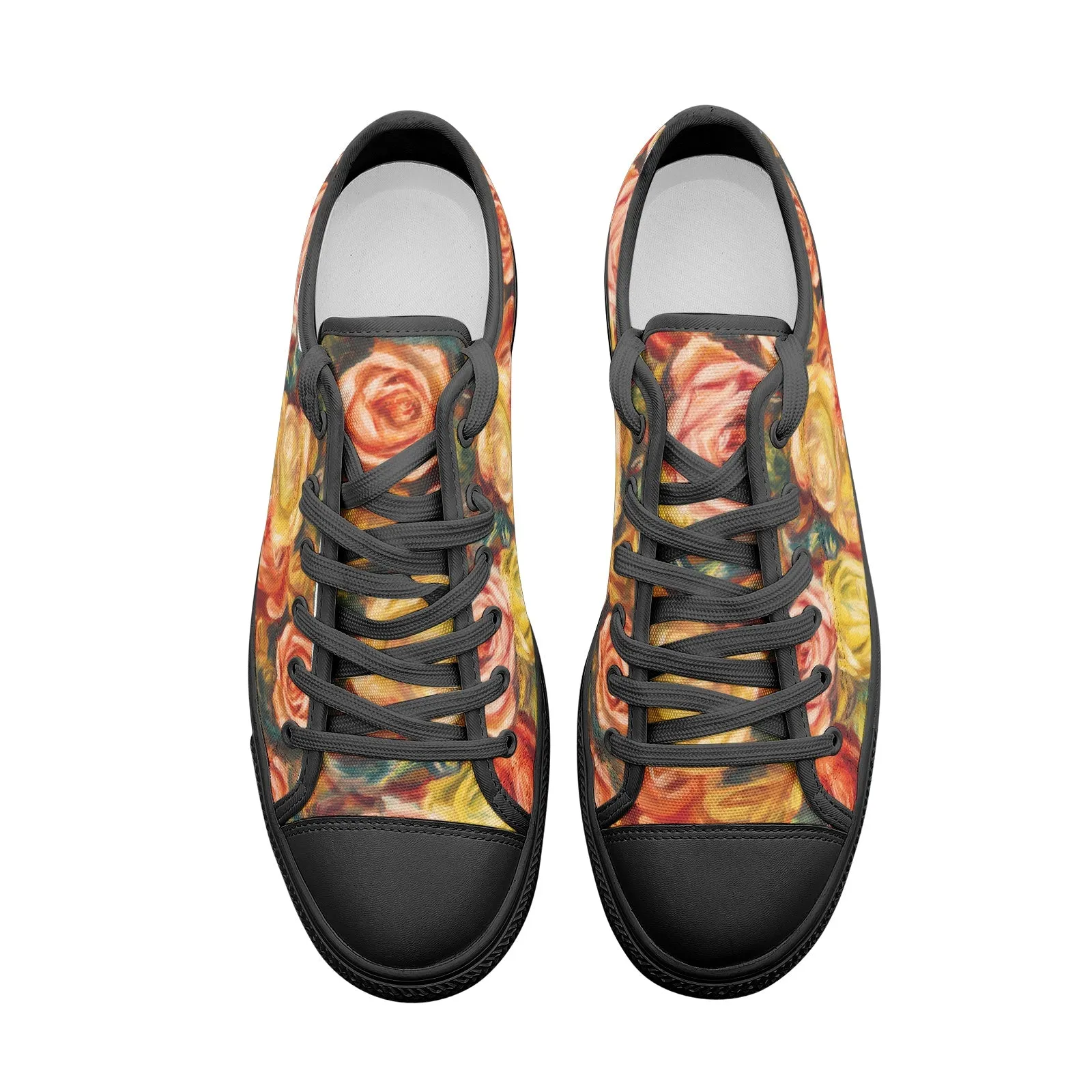 Roses by Pierre Renoir Unisex Low Top Canvas Shoes