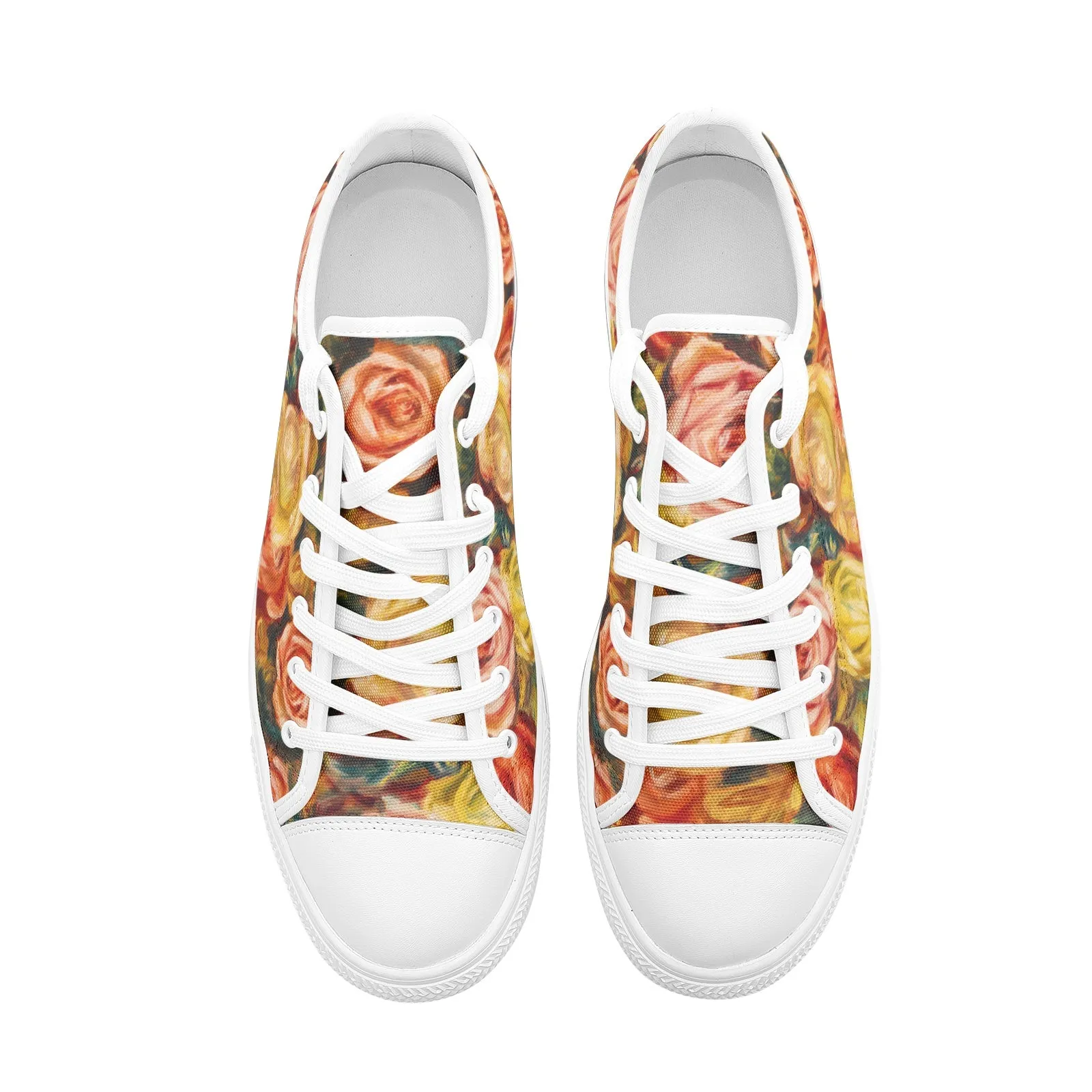 Roses by Pierre Renoir Unisex Low Top Canvas Shoes