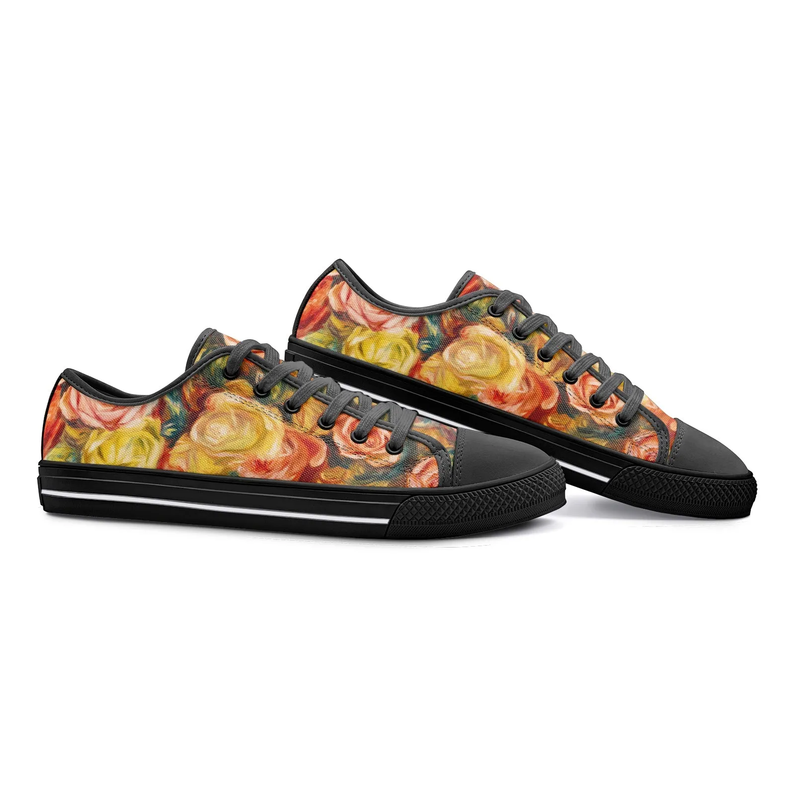 Roses by Pierre Renoir Unisex Low Top Canvas Shoes