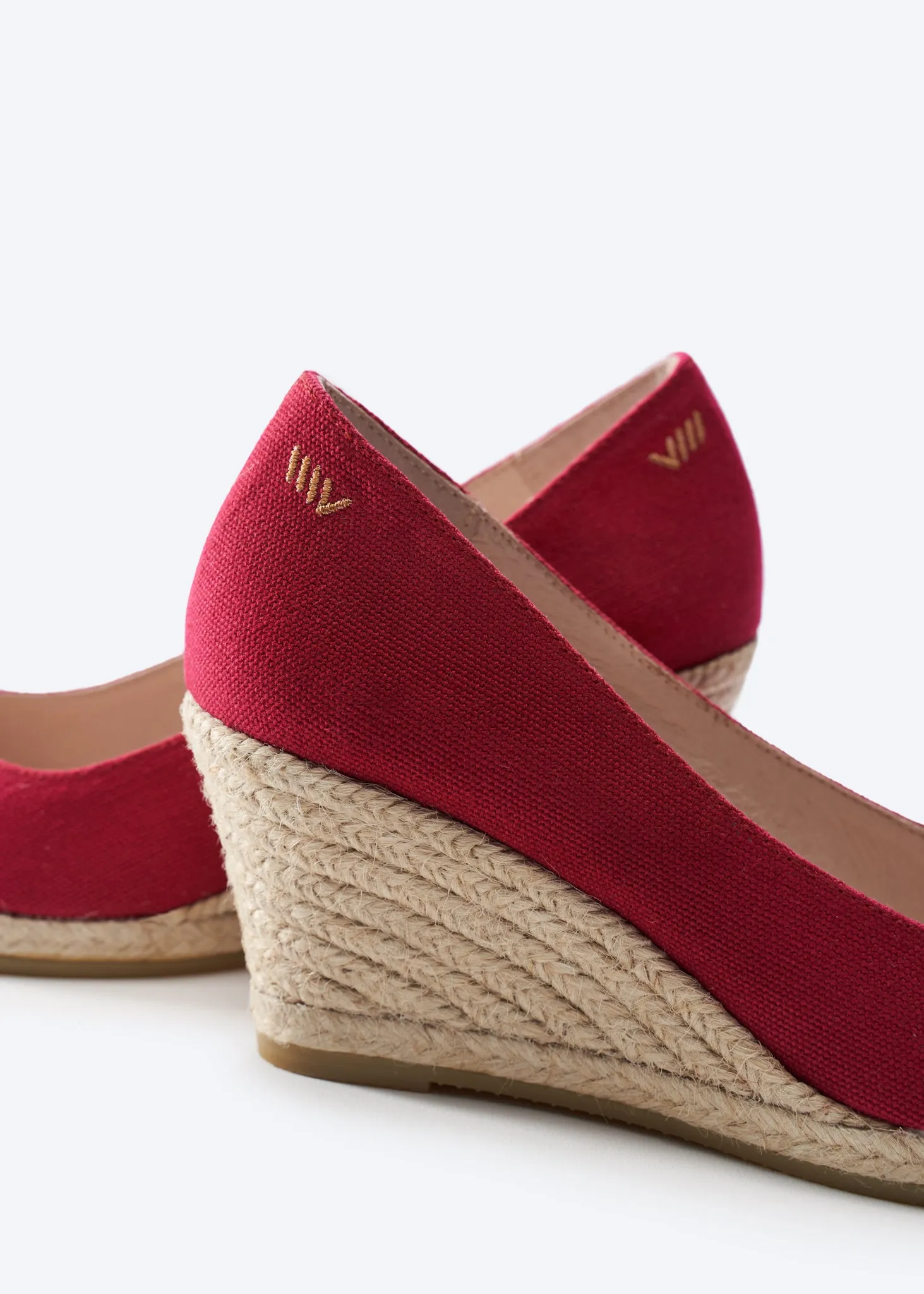 Roses Limited Edition Canvas U Cut Espadrille Wedges