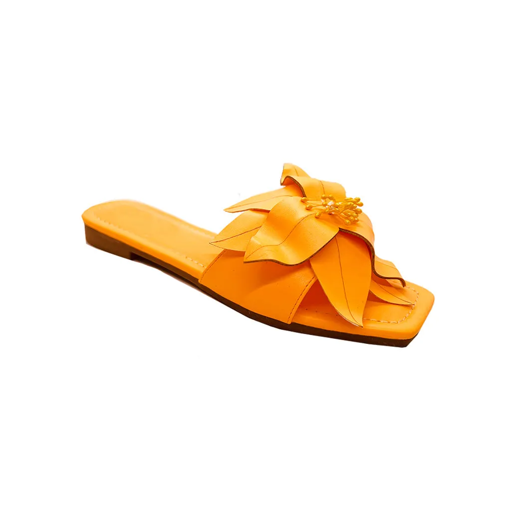 SAMPLE - Les Fleurs Sandals - Neon L'Orange