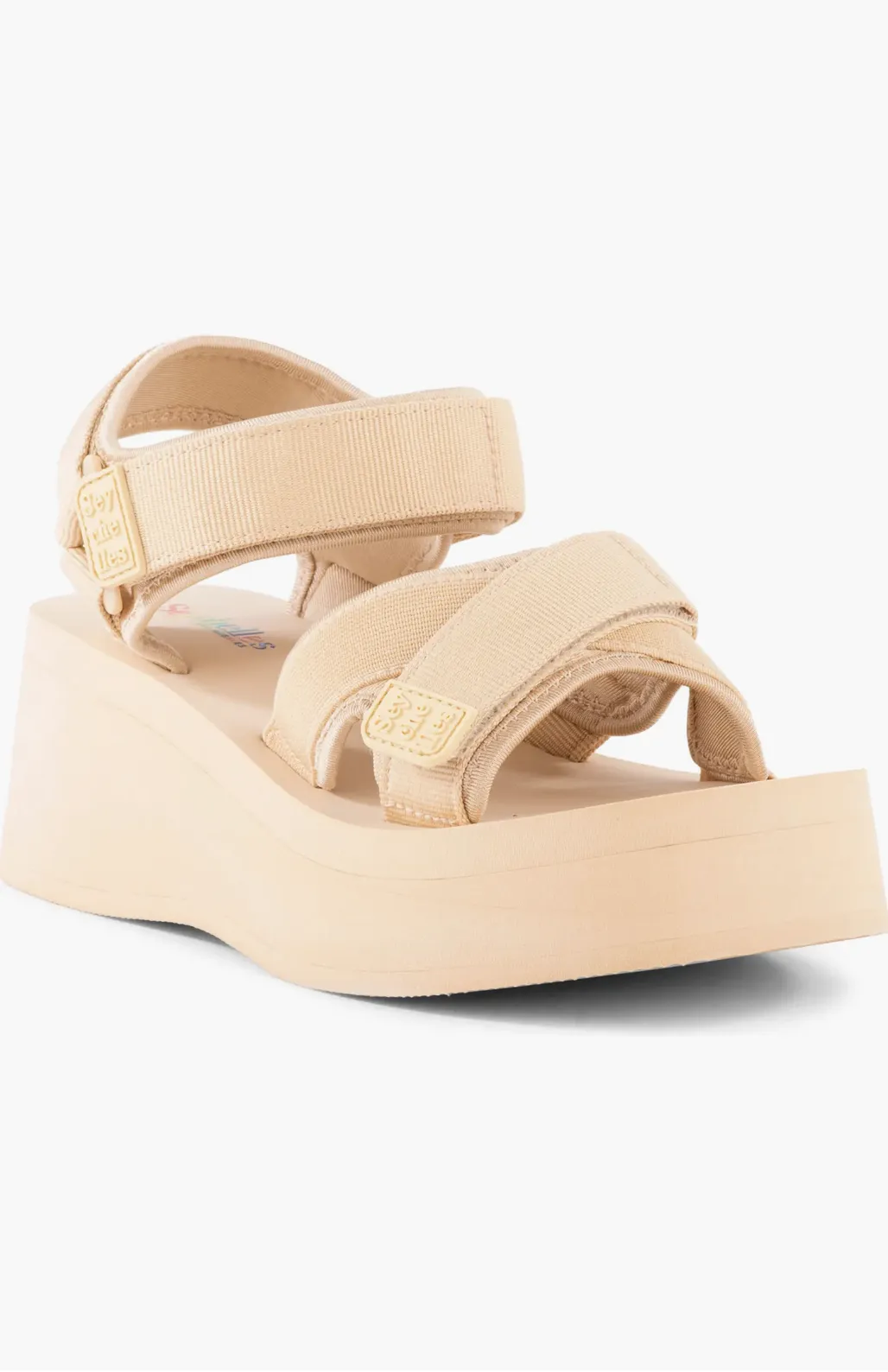 Seychelles Serenade Nylon Platform Sandals in Beige