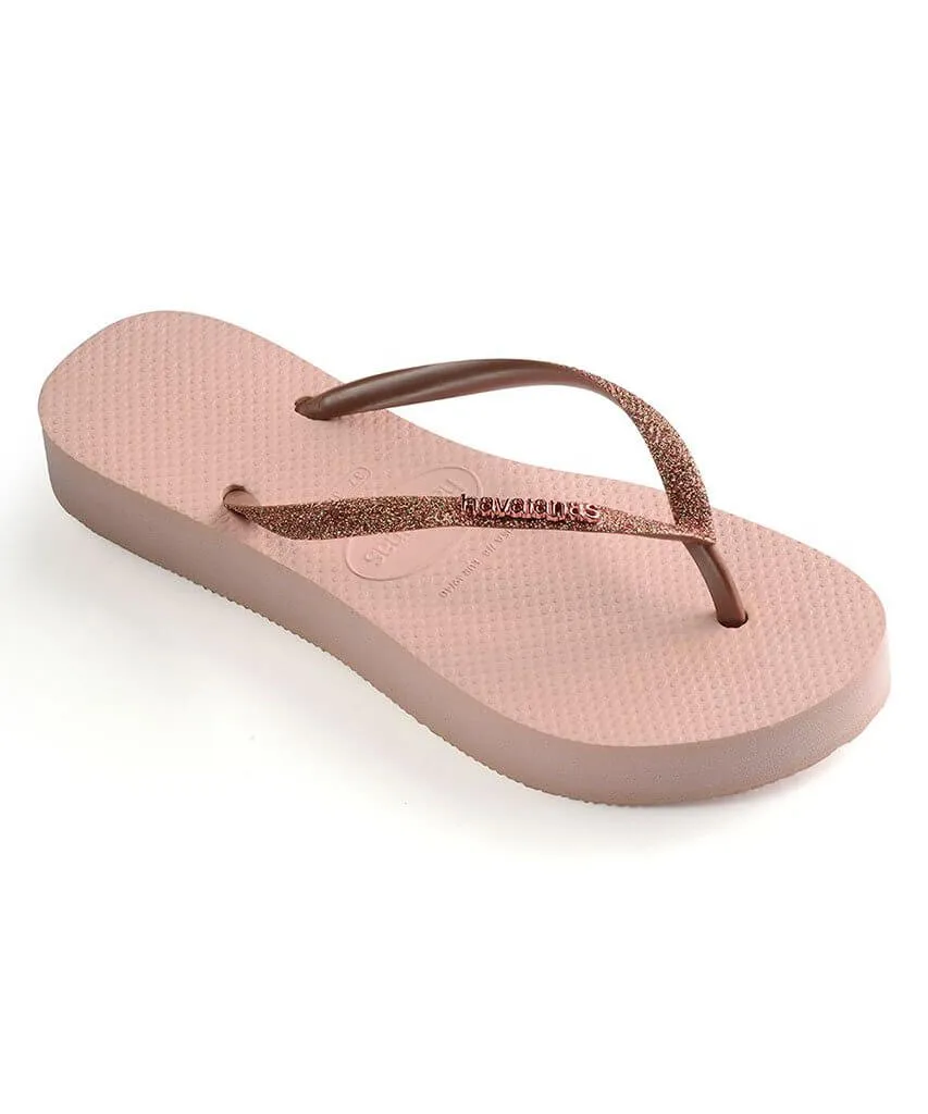 Slim Flatform Glitter Sandal Ballet Rose