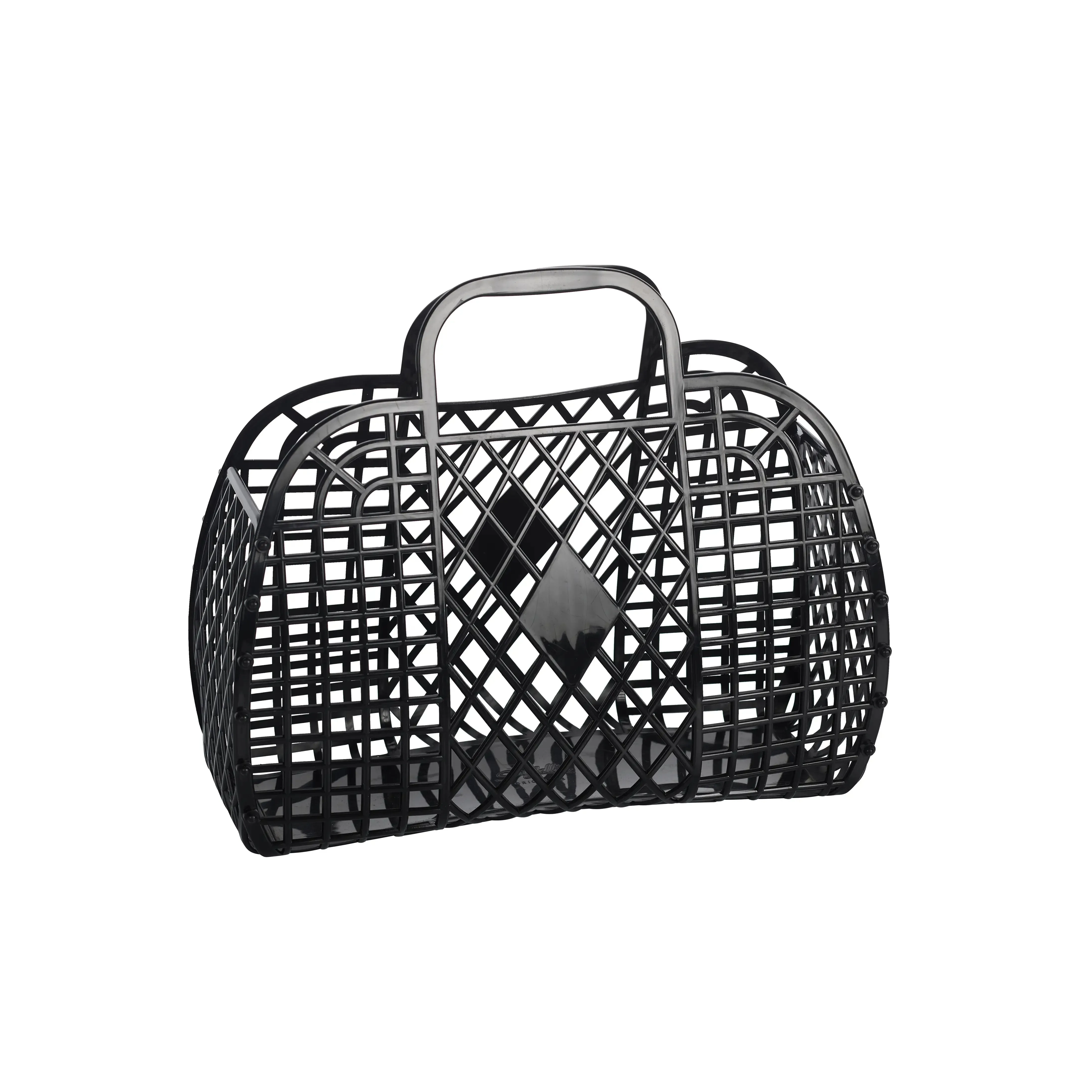 Small Retro Basket Jelly Bag in Black by Sun Jellies