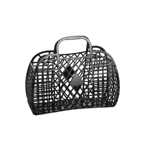 Small Retro Basket Jelly Bag in Black by Sun Jellies