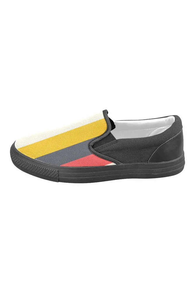 Southwest Stripe Men's Unusual Slip-on Canvas Shoes (Model 019)