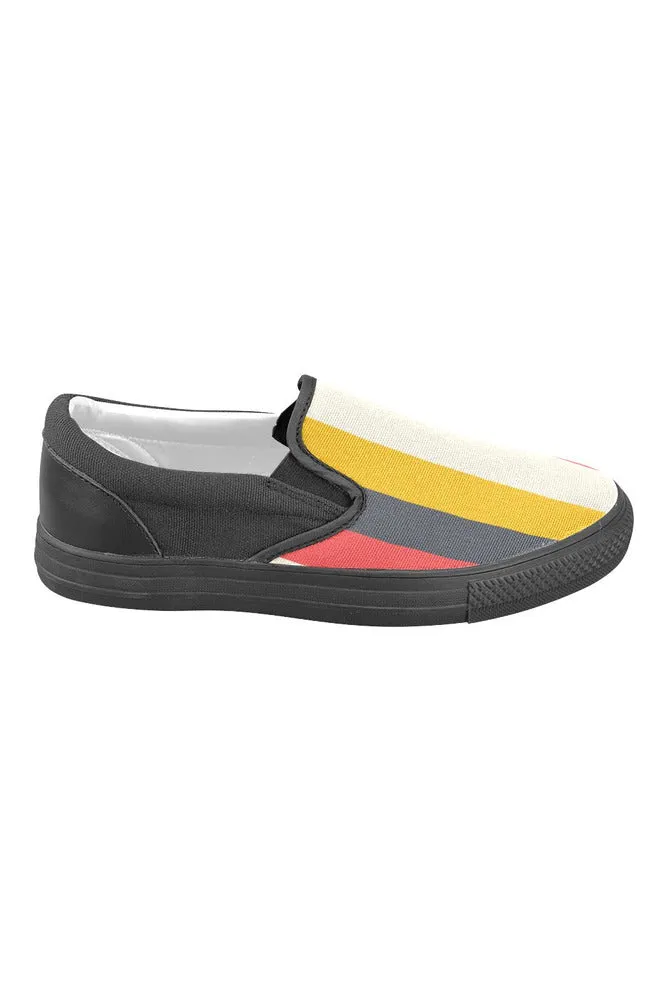 Southwest Stripe Men's Unusual Slip-on Canvas Shoes (Model 019)