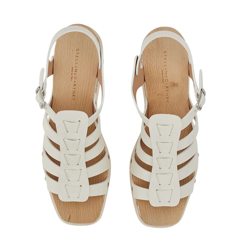 Stella McCartney Women's Elyse 'Piers' Platform Wedge Sandal in White