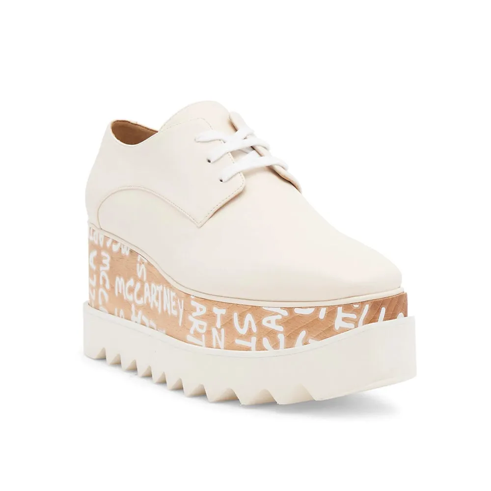 Stella McCartney Women's Elyse Platform Wedge Sneaker in Cream