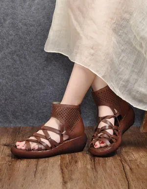 Summer Open Toe Cross Strap Platform Sandals