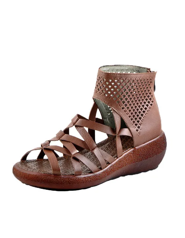 Summer Open Toe Cross Strap Platform Sandals