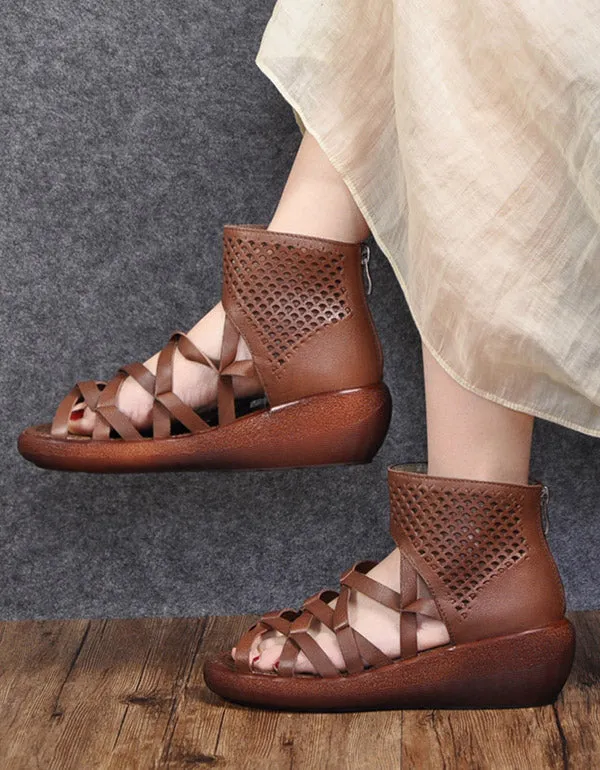 Summer Open Toe Cross Strap Platform Sandals