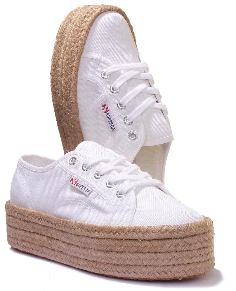 Superga 2790 Cotropew Espradille Flatform Trainer In White