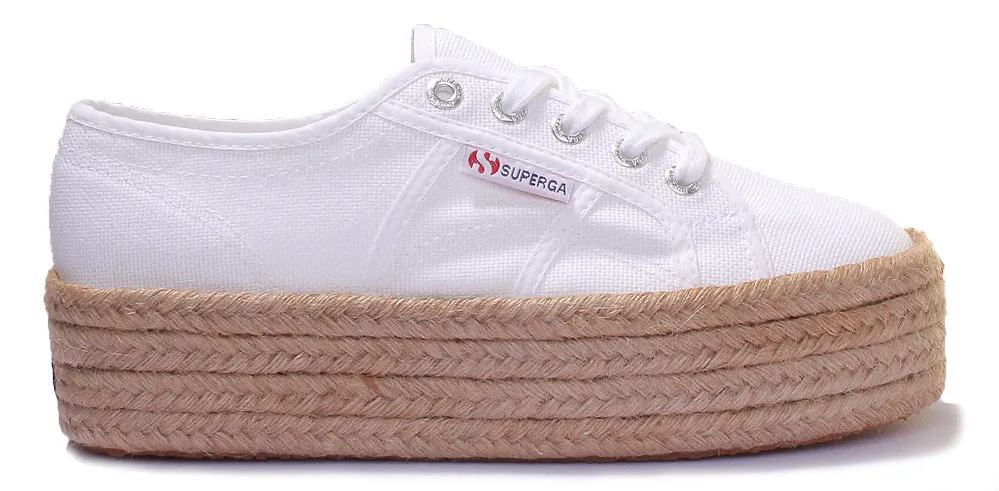 Superga 2790 Cotropew Espradille Flatform Trainer In White