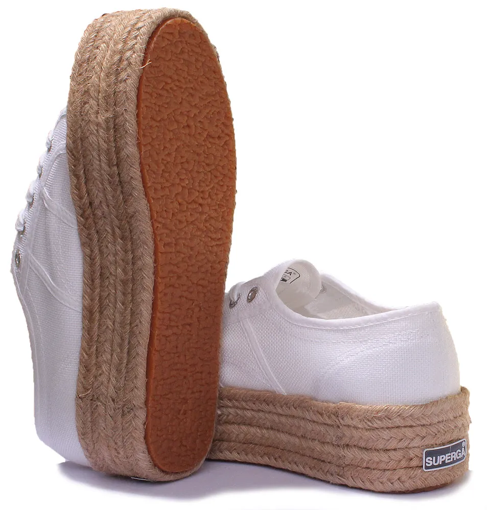 Superga 2790 Cotropew Espradille Flatform Trainer In White