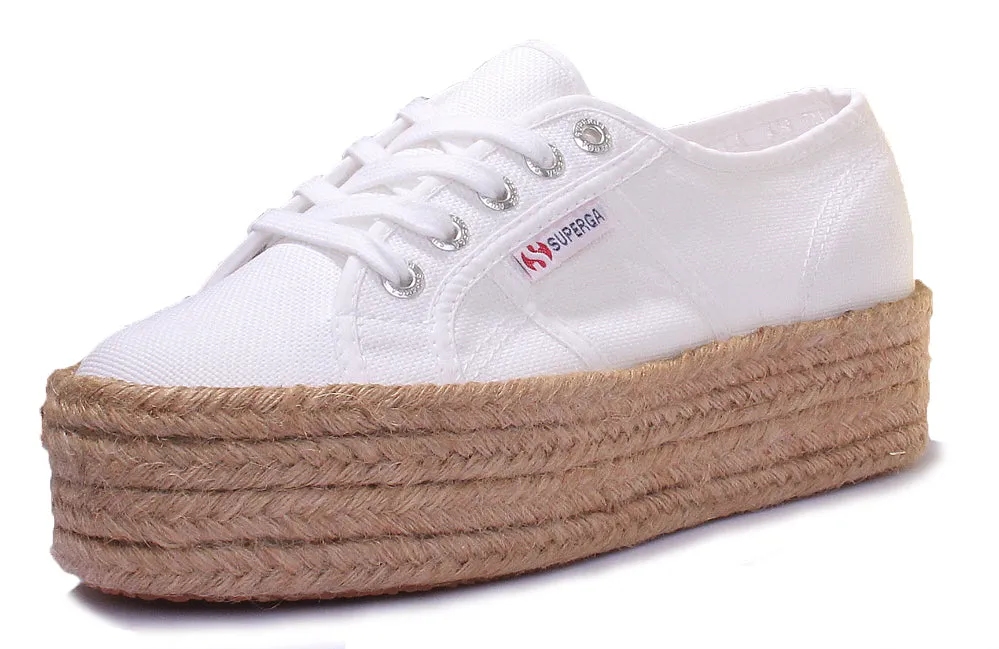 Superga 2790 Cotropew Espradille Flatform Trainer In White