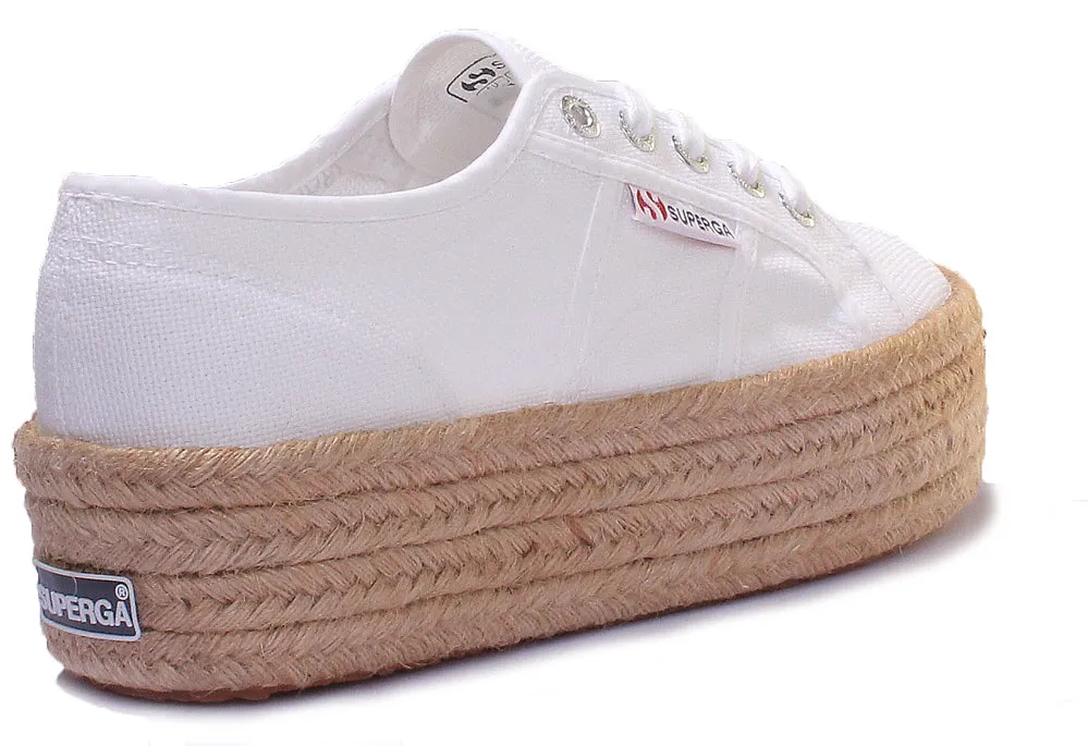 Superga 2790 Cotropew Espradille Flatform Trainer In White