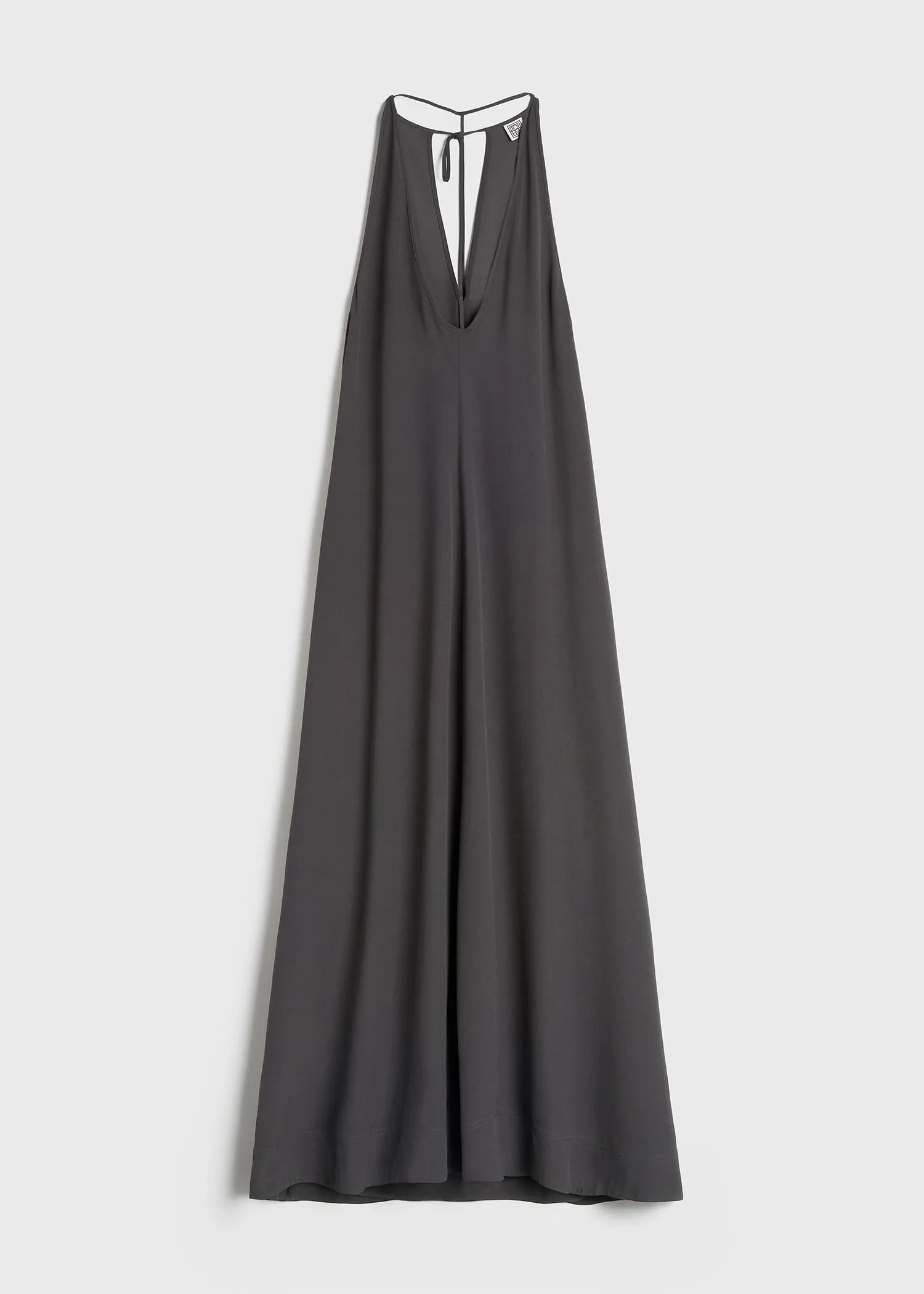 T-strap crepe-back satin dress lead