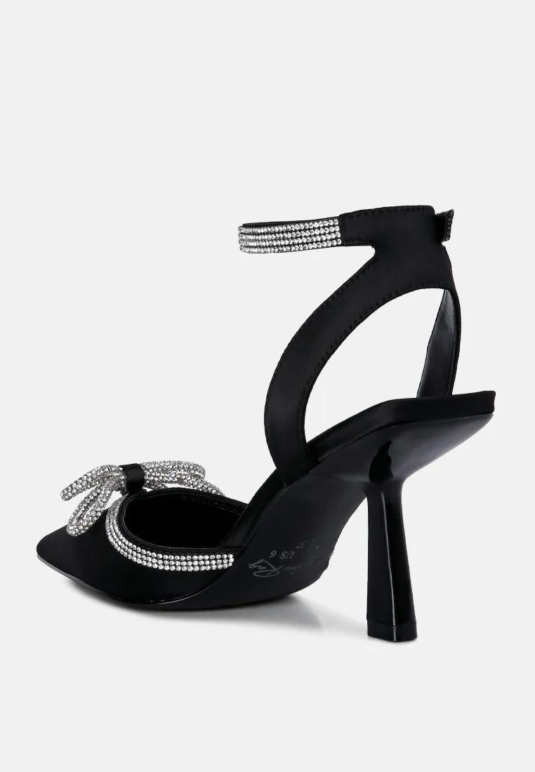 Tantrum Mid Heel Diamante Jewel Sandals