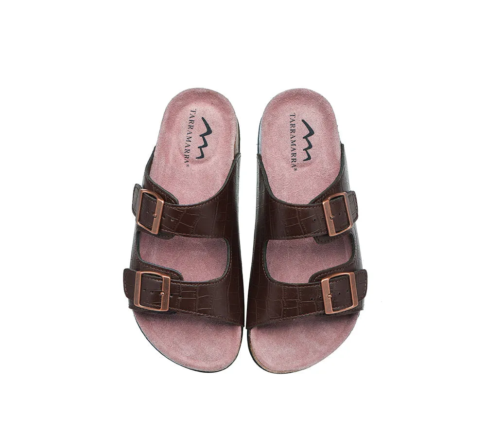 TARRAMARRA® Adjustable Strap Embossed Summer Beach Sandal Slides Oliver