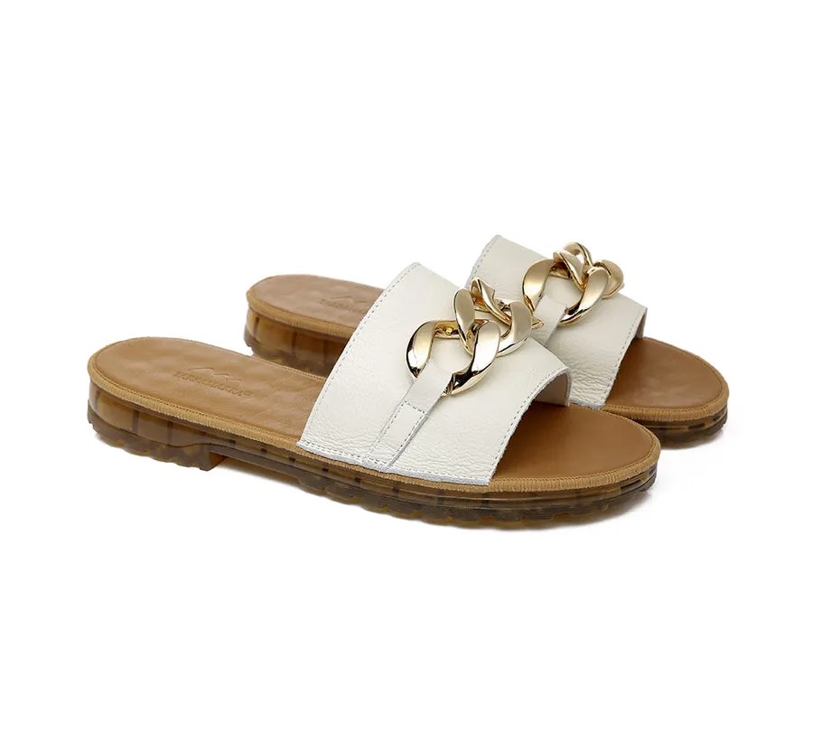 TARRAMARRA Leather Flat Slides Women Jianna Ultra Soft Footbed