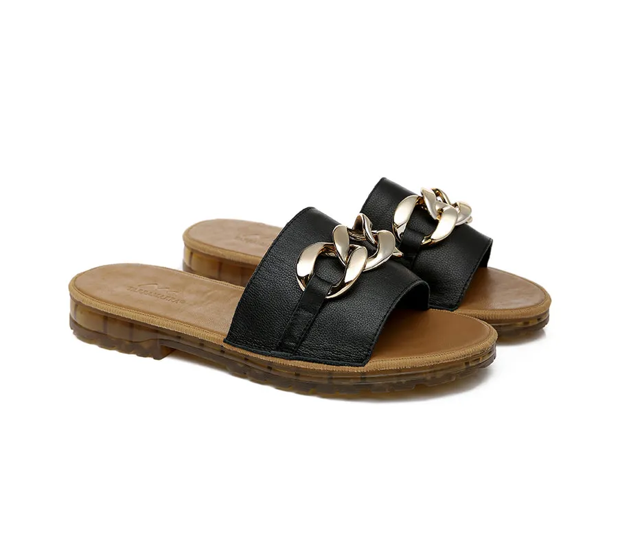 TARRAMARRA Leather Flat Slides Women Jianna Ultra Soft Footbed