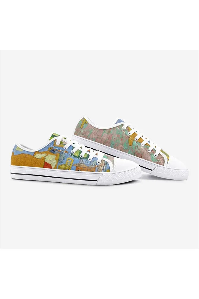 The Bedroom by Van Gogh Unisex Low Top Canvas Shoes