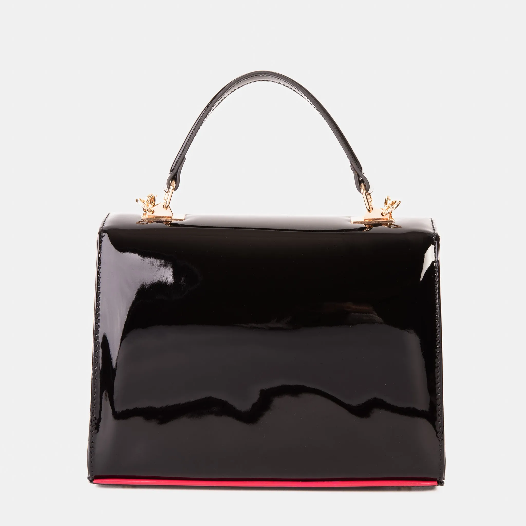 The Ege Black Patent Leather Handbag