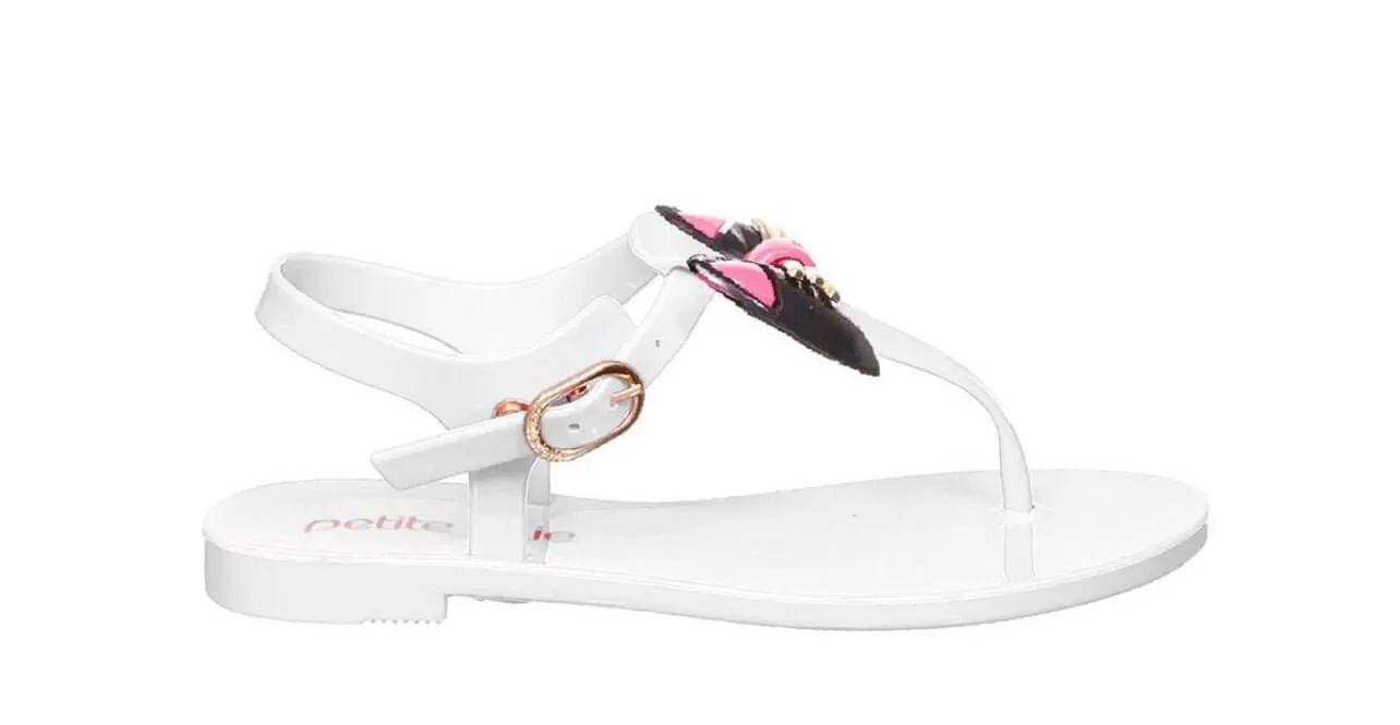 The Mackenzie Sandals: Girls Jelly Thong Kitty Sandal