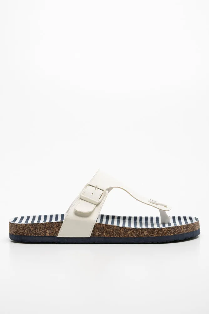 Thong Cork Sandal White