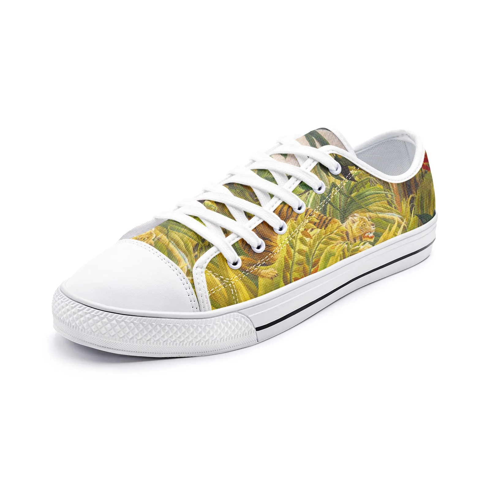 Tiger in a Tropical Storm by Rousseau Unisex Low Top Canvas Shoes