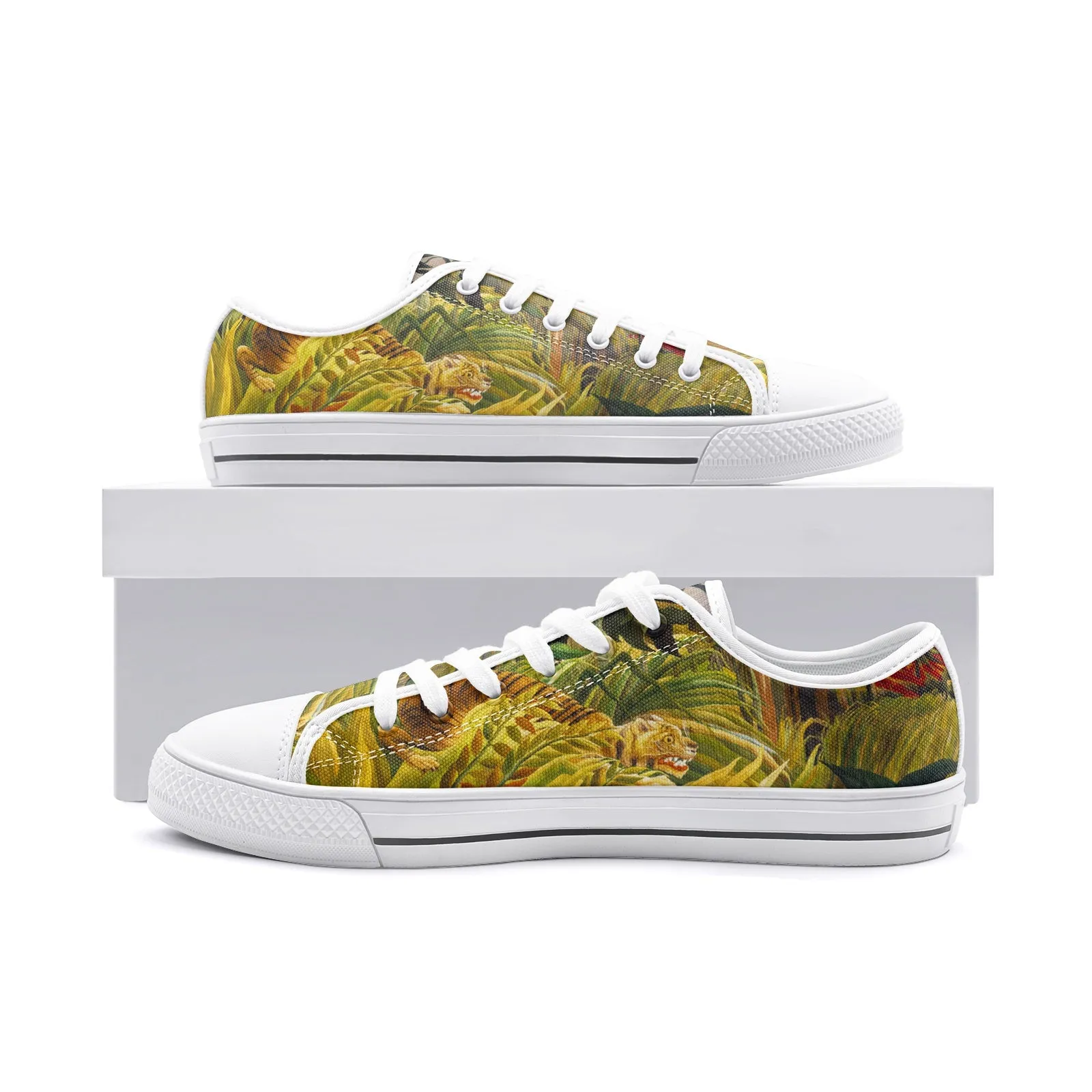 Tiger in a Tropical Storm by Rousseau Unisex Low Top Canvas Shoes