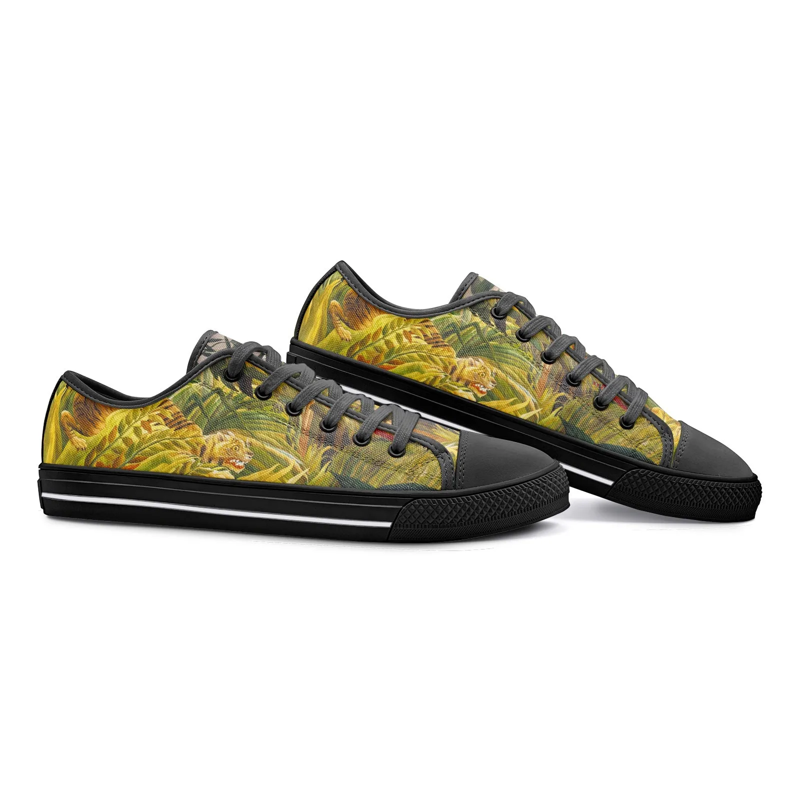 Tiger in a Tropical Storm by Rousseau Unisex Low Top Canvas Shoes