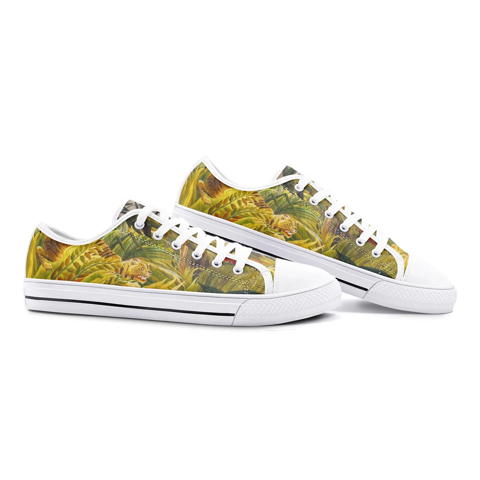 Tiger in a Tropical Storm by Rousseau Unisex Low Top Canvas Shoes