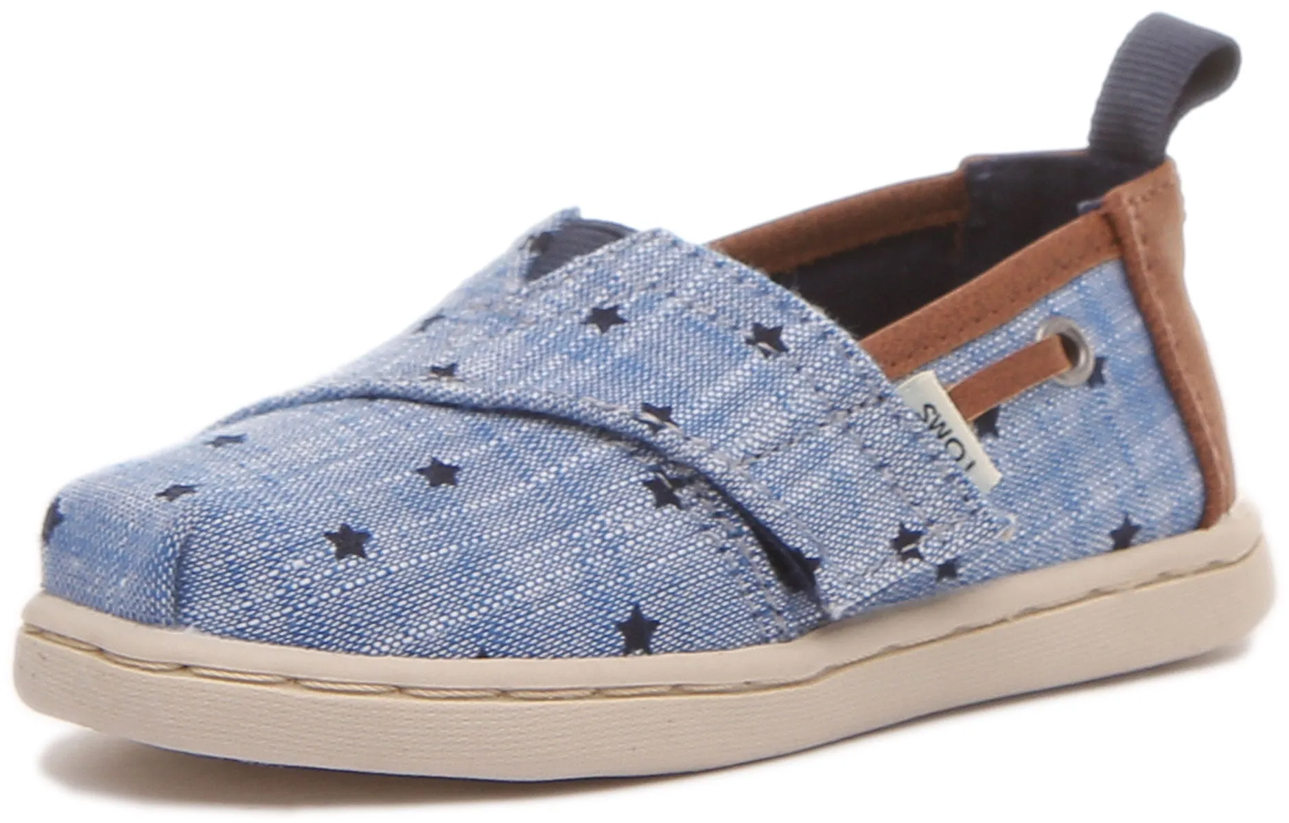 Toms Alpargata in Navy Stars Print For Infants