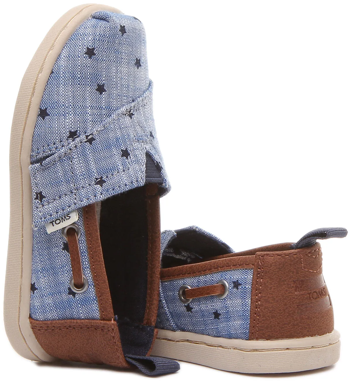 Toms Alpargata in Navy Stars Print For Infants