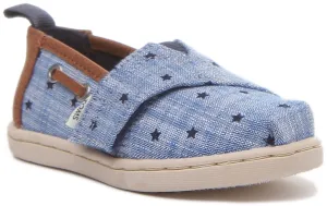 Toms Alpargata in Navy Stars Print For Infants