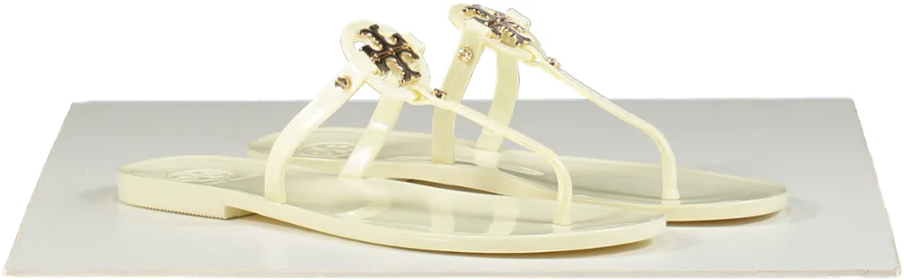 Tory Burch Cream Jelly Logo Sandals UK 7 EU 40 👠