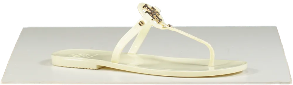 Tory Burch Cream Jelly Logo Sandals UK 7 EU 40 👠