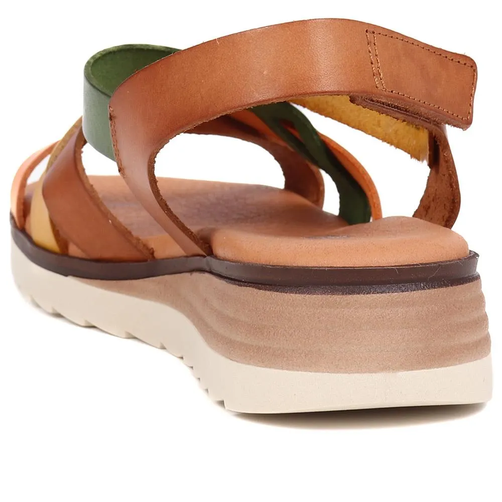 Touch-Fasten Leather Sandals  - MARIL39007 / 325 334