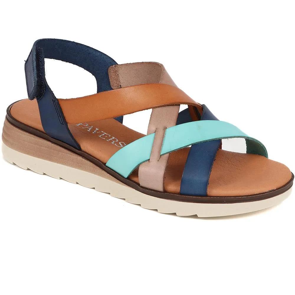 Touch-Fasten Leather Sandals  - MARIL39007 / 325 334