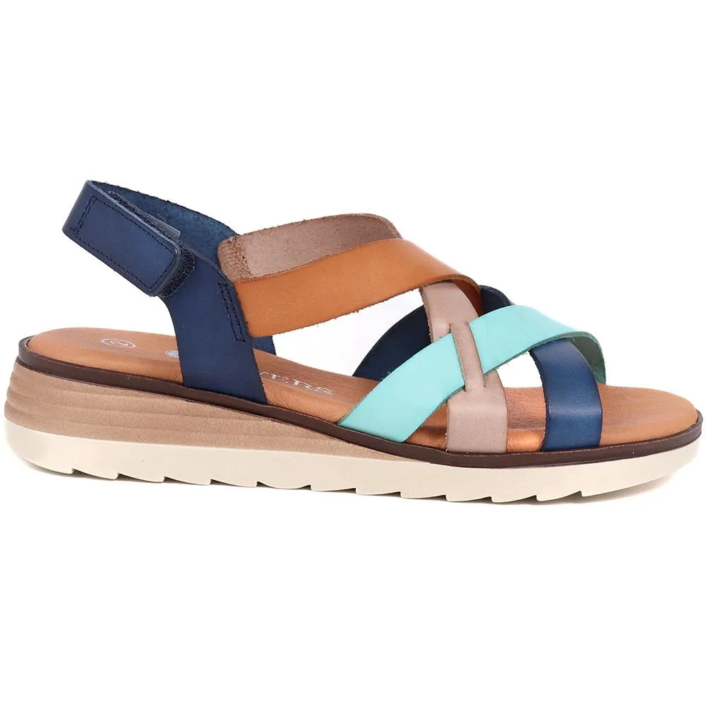 Touch-Fasten Leather Sandals  - MARIL39007 / 325 334