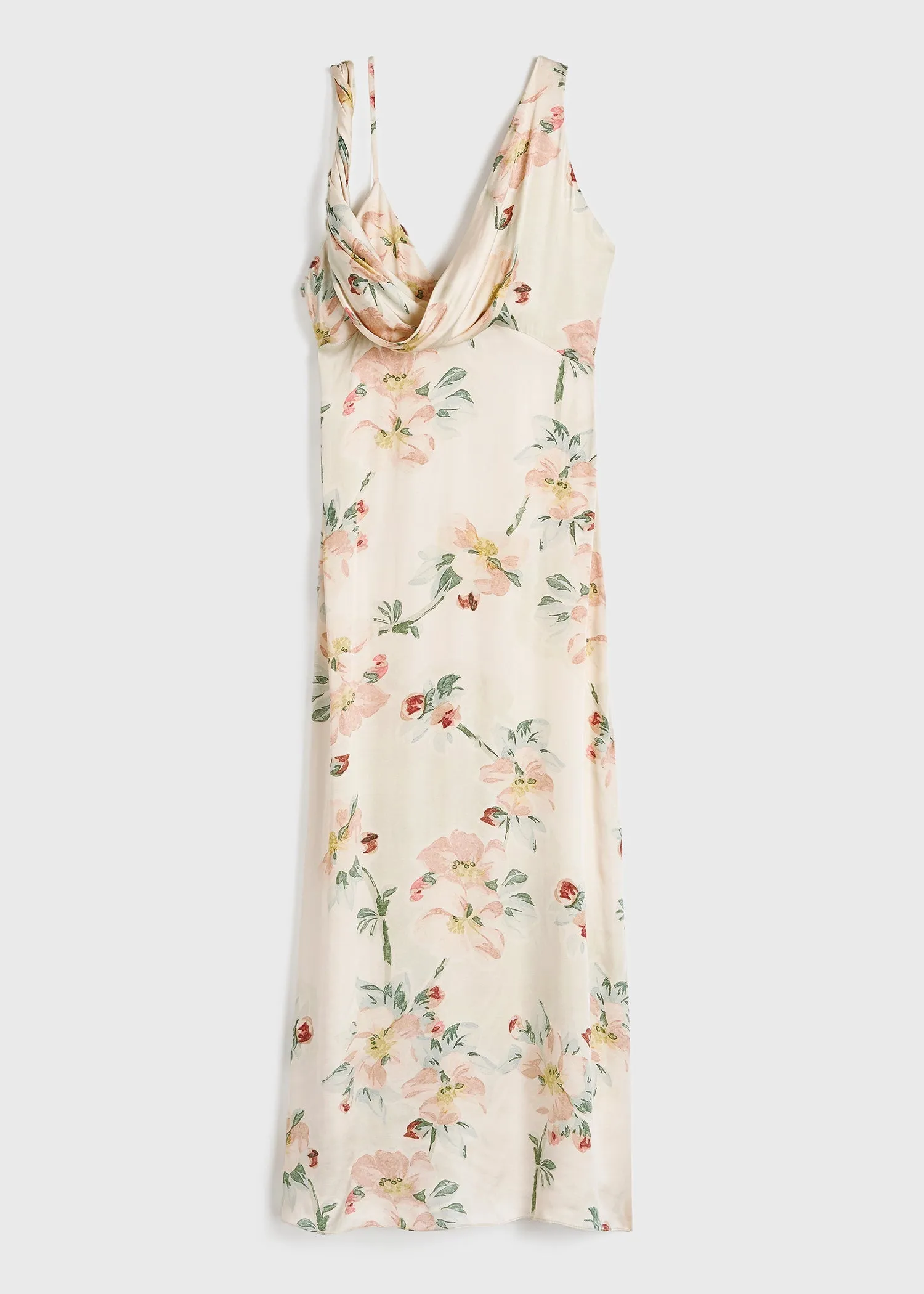 Twist drape dress washed floral