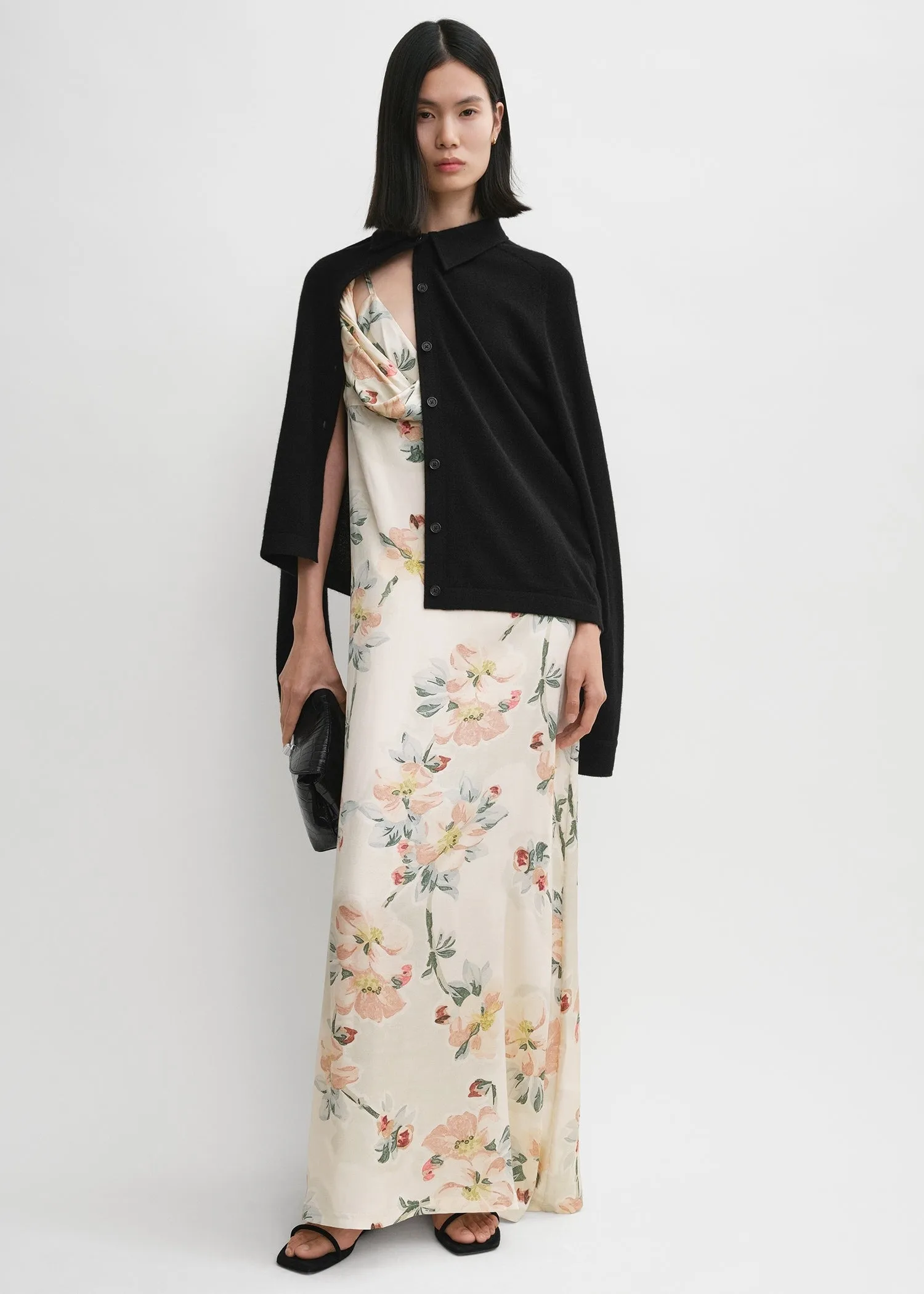 Twist drape dress washed floral