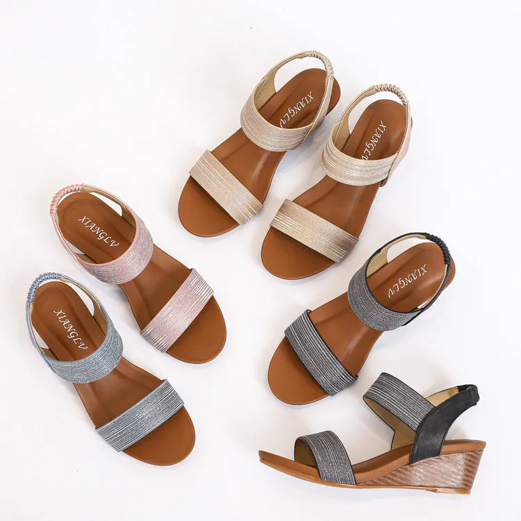 Vanccy Summer Bohemia Wedge Heels Sandals