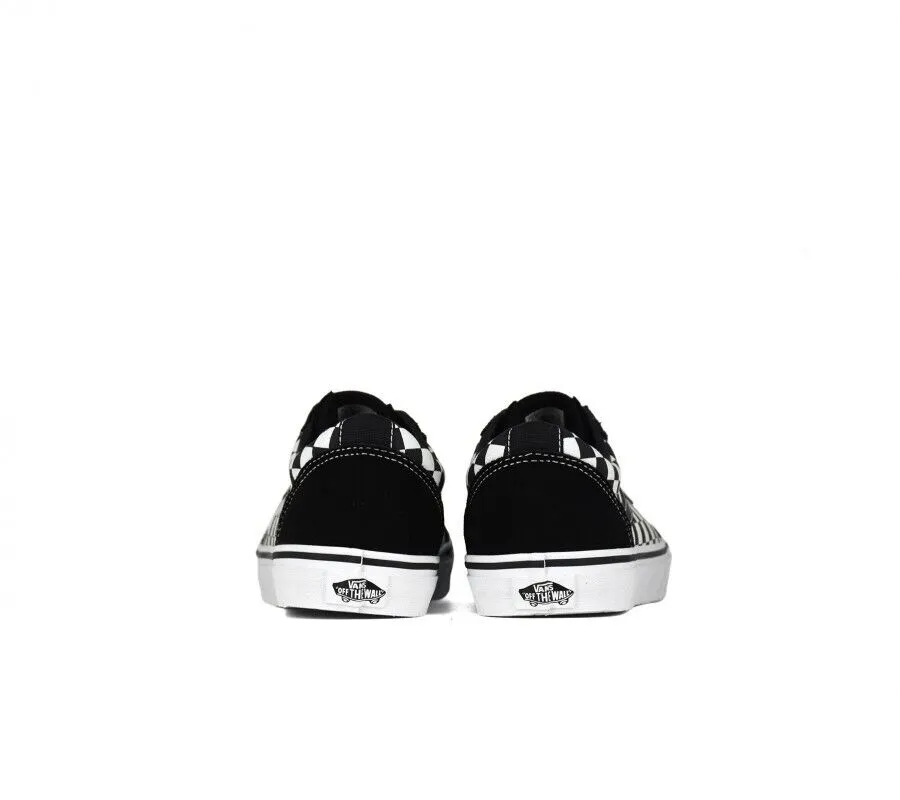 Vans Ward VN0A38J9PVJ1 Unisex Kids Black/White Checkerboard Skate Shoes B875