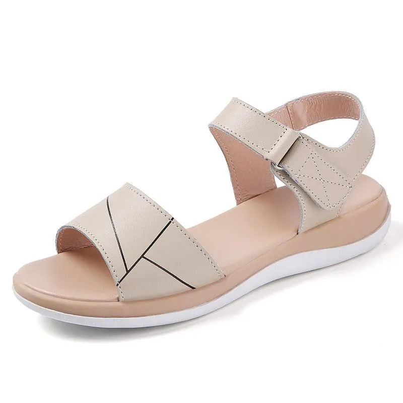 Velcro Flat Student Korean Style All-matching Flat Heel Casual Breathable Sandals