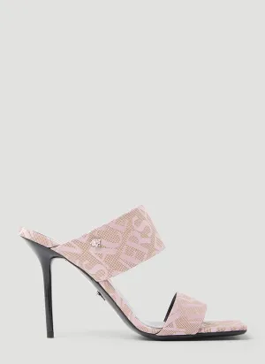 Versace Logo Jacquard Mule Sandals